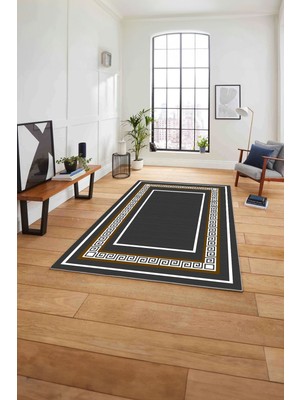 Napoli Home Çerçeveli Kenar Desenli Yıkanabilir Kaymaz Yolluk Mutfak Salon Halısı, Çerçeveli-92-Renkli,