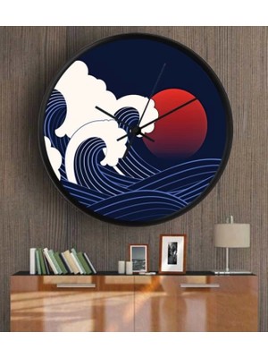 Marsilyan Dekoratif 3D Baskı Yuvarlak Duvar Saati-43