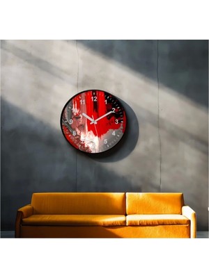 Dekoratif 3D Baskı Geometrik Desen Yuvarlak Duvar Saati -81