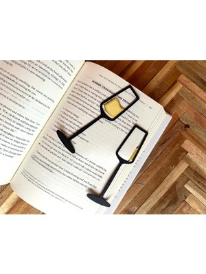 ArtPera 3D Şampanya Kadeh Kitap Ayracı 2'li Paket