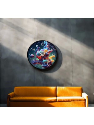 Dekoratif 3D Baskı Geometrik Desen Yuvarlak Duvar Saati -113