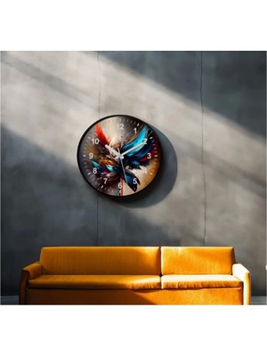 Dekoratif 3D Baskı Geometrik Desen Yuvarlak Duvar Saati -121