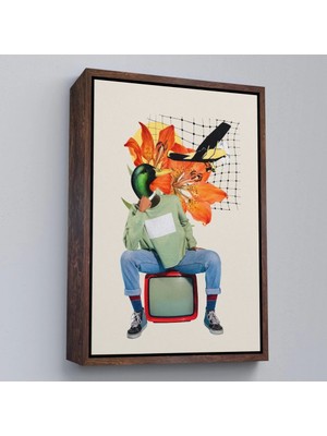 Marsilyan- Çerçeveli Ördek Kafalı Insan Pop Art TABLO-8017