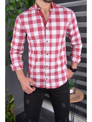 Jack Carisma Ekose Dama Pamuklu Esnek Slim Fit Gömlek