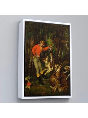 Marsilyan- Çerçeveli Gustave Courbet -Avdan Sonra Tablo - After The HUNT-8055