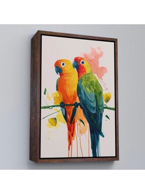 Marsilyan- Çerçeveli Daldaki Renkli Pağanlar TABLO-7566