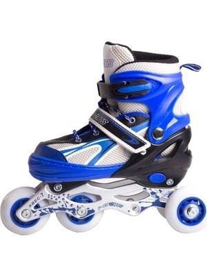 2+2 Ayarlanabilir Ön Tekerleği Işıklı Metal Alıştırma Pateni Çanta Hediyeli