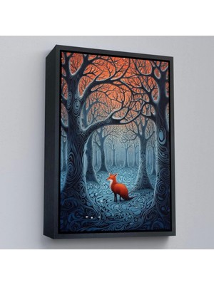 Marsilyan- Çerçeveli Soyut Ormandaki Sarı Tilki TABLOSU-7514