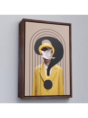 Marsilyan- Çerçeveli Yüzünde Kuş Olan Adam Pop Art TABLO-7848
