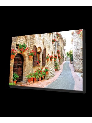 Marsilyan- Çiçekli Sokak Cam Tablo Flower Streets