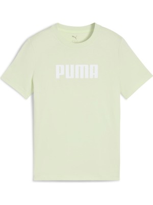 Puma Essentıals Logo Genç Tişört Kadınlar İçin Yeşil Renk Normal Kesim 7-8 Yaş Geri Dönüştürülmüş Pamuk