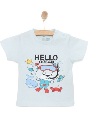 Hellobaby Basic Erkek Okyanus Baskılı T-Shirt Erkek Bebek