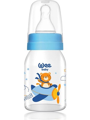Wee Baby Klasik Dayanıklı Cam Biberon 125 Ml Yavaş Akış 0-6 Ay Mavi