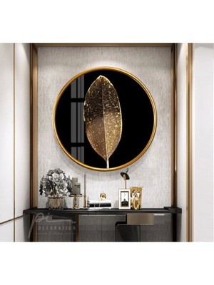 Gold Tüy Yuvarlak Cam Tablo