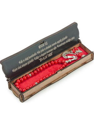 Kırmızı Mercan Taşı Özel Kutulu 33LÜ Tesbih