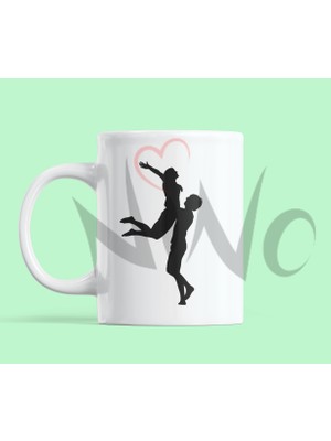 Nino Store Bir Çift ve Aşk Sevgililer Günü Temalı Hediyelik Baskılı Kupa Bardak