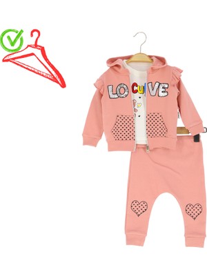 Crassi Kız Bebek Takım Hırkalı Üç Parçalı