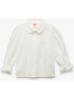 Koton Pamuklu Uzun Kollu Düğmeli Bebe Yaka Gömlek