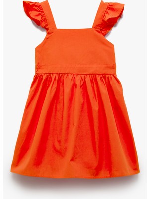 Koton Elbise Kelebek Kollu Beli Bağcıklı Pamuklu