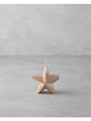 Star Yılbaşı Mum 9X5X8 cm Gold