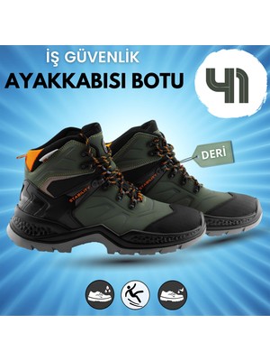 Badem10 Iş Botu Ayakkabısı Yeşil 41 Numara Bahçecilik Tarım Ziraat Çiftçi Kış Güvenlik Ayakkabı Bot