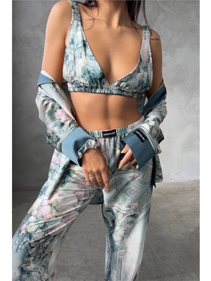 Corso D'acqua Saten Üçlü Pijama Takımı CDK10