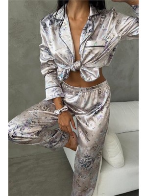 Fiori Color Pietra Saten Uzun Pijama Takımı