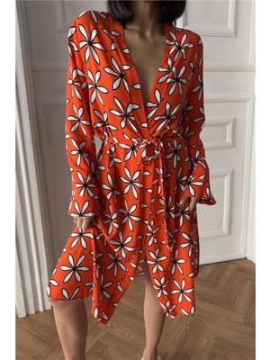 Coccolarsi L'Innocenza Della Margherita Turuncu Viskon Kimono / Sabahlık