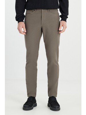 Altınyıldız Classics Erkek Haki 360 Her Yöne Esneyen Slim Fit Dar Kesim Pamuklu 5 Cep Casual Pantolon