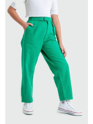 Kemerli Kız Keten Pantolon 2538
