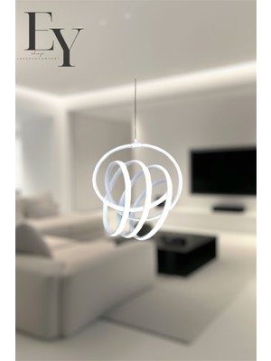 Modern Beyaz Imza Model Tek Renk (Beyaz&Sarı&Günışığı) Lüks LED Avize