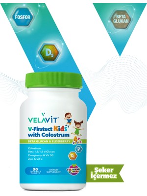 Velavit V-Firstect Kids with Colostrum 30 Kapsül