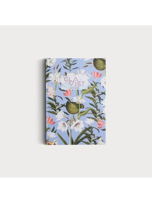Dot Grid Notebook Zambak Desenli-Lily Blue