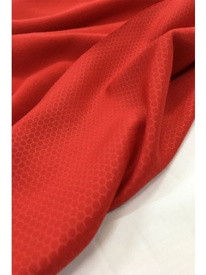 Içi Şardonlu Petek Dokulu Esnek Penye Kumaş Kırmızı