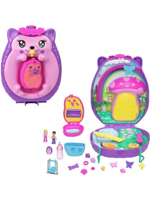 Polly Pocket Pembe Çanta Olabilen Micro Oyun Setleri GKJ63 -  Hedgehog Mom And Baby 4+ Yaş Kız Çocuklar İçin JBJ91