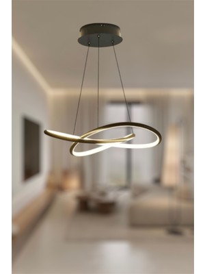 Modern Siyah Karçiçeği Model Tek Renk (Beyaz / Sarı / Günışığı) LED Avize