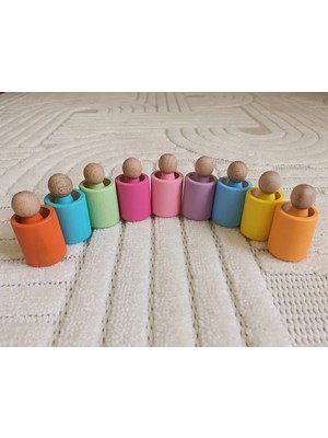 Moccotoys Waldorf Kaseler Peg Bebek Seti - 9 Renk