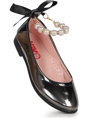 Kiko Kids Blanch Incili Lastikli Kız Çocuk Babet Ayakkabı