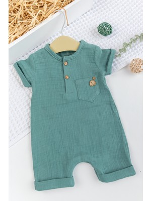 Babymod Erkek Bebek Müslin  Pamuk Şortlu Yazlık  Tulum