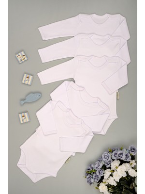 Pamuklu Uzun Kol 5'li Paket Çıt Çıt Body Zıbın