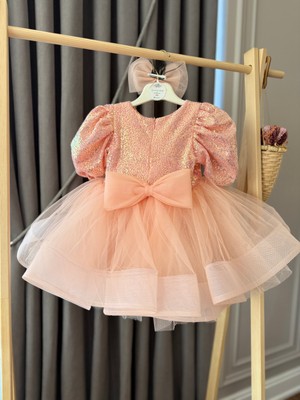 Baby Babyaden Pullu Payetli Tütü Kabarık Doğum Günü Parti Kostüm Kısa Balon Kollu Abiye Kız Çocuk Elbise