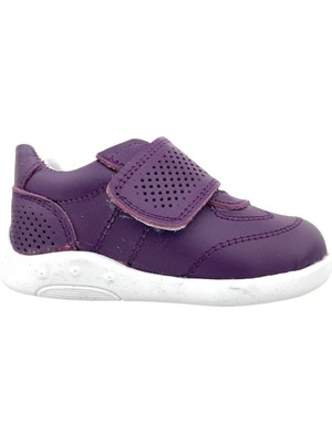 Nubebe Scots Kız Ilk Adım Ayakkabısı Deri Spor Mor