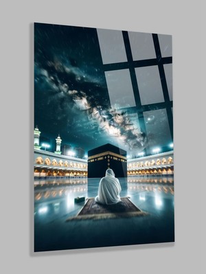 Taulart Kabede Namaz Kılan Adam 4mm Lüks Kırılmaz Temperli Yüksek Çözünürlüklü Cam Tablo