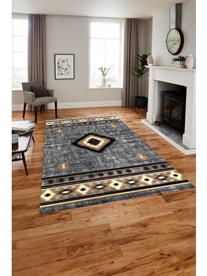 Napoli Home Dijital Baskılı Iskandinav Klasik Motif Yıkanabilir Yolluk Mutfak Salon Halısı, Iskandinav-56-Bej,