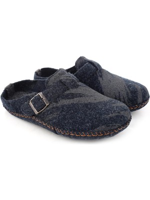 Gezer 15405 Erkek Keçe Sessiz Kaymaz Hafif Taban Ev Misafir Terliği