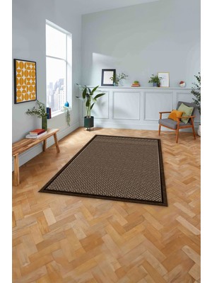 Napoli Home Dijital Baskılı Jüt Hasır Model Yıkanabilir Yolluk Mutfak Salon Halısı, Jüt-22-Kahve,