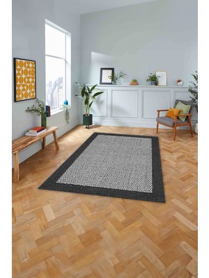 Napoli Home Dijital Baskılı Jüt Hasır Görünümlü Model Yıkanabilir Yolluk Mutfak Salon Halısı, Jüt-23-Gri,