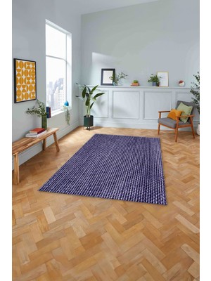 Napoli Home Dijital Baskılı Jüt Desenli Yıkanabilir Yolluk Mutfak Salon Halısı, Jüt-24-Lacivert,