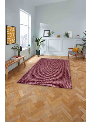 Napoli Home Dijital Baskılı Jüt Desenli Yıkanabilir Yolluk Mutfak Salon Halısı, Jüt-24-Bordo,