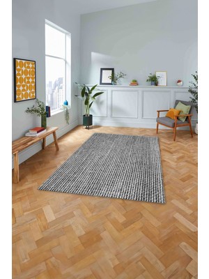 Napoli Home Dijital Baskılı Jüt Desenli Yıkanabilir Yolluk Mutfak Salon Halısı, Jüt-24-Gri,